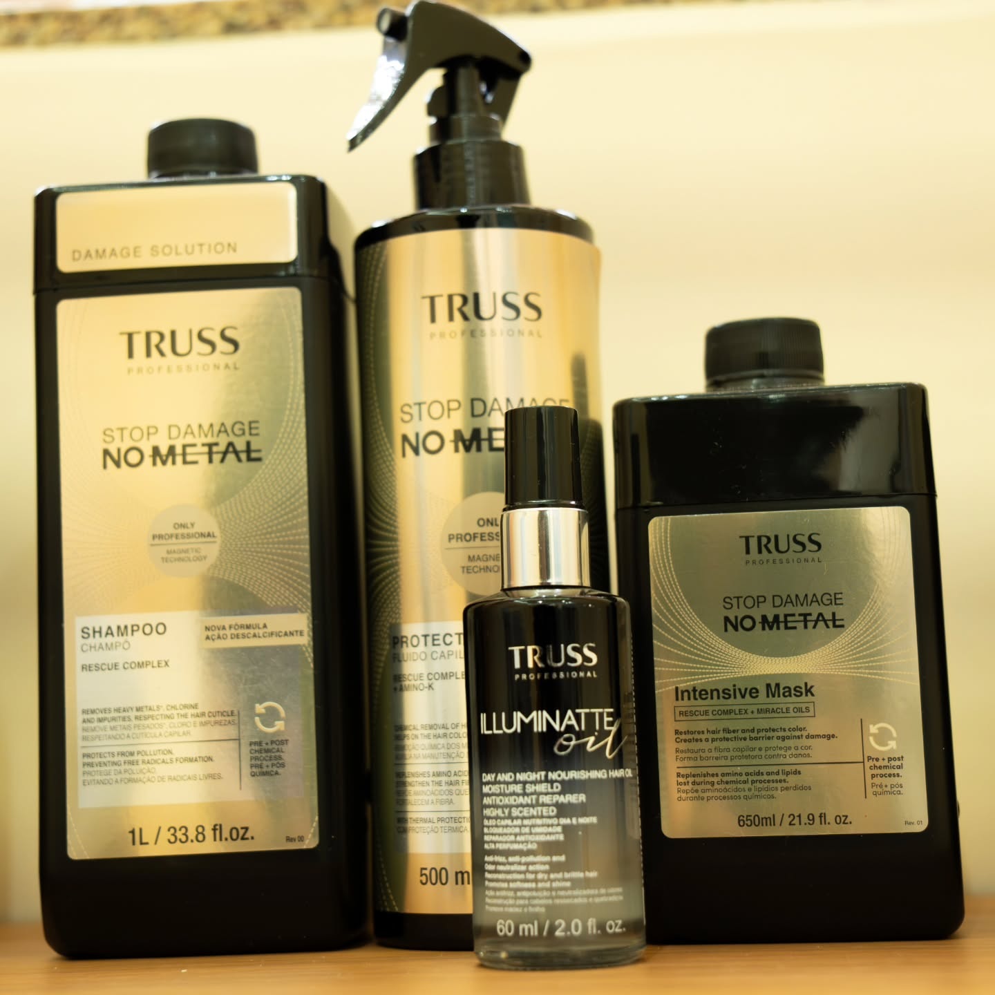 Produtos profissionais TRUSS usados no Studio Premium